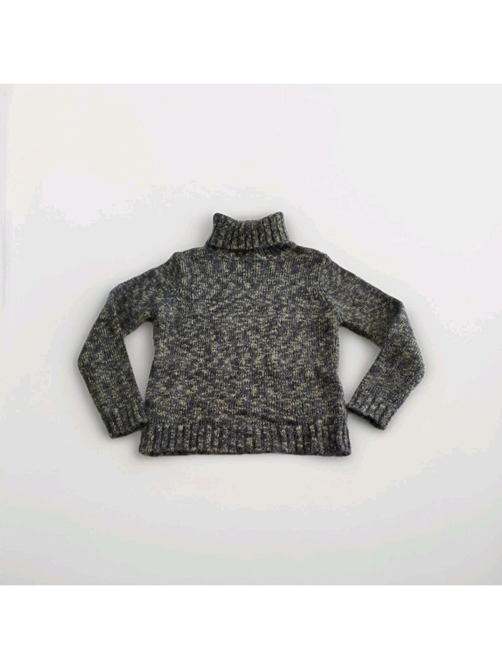 ​Nygard Collection Mohair Halo Knit M Turtleneck Sweater Marled Olive Goblincore